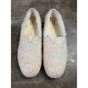 TOMS Women's Alpargata Cupsole Slip on Chenille Sweater Knit Multi Color Sz 12